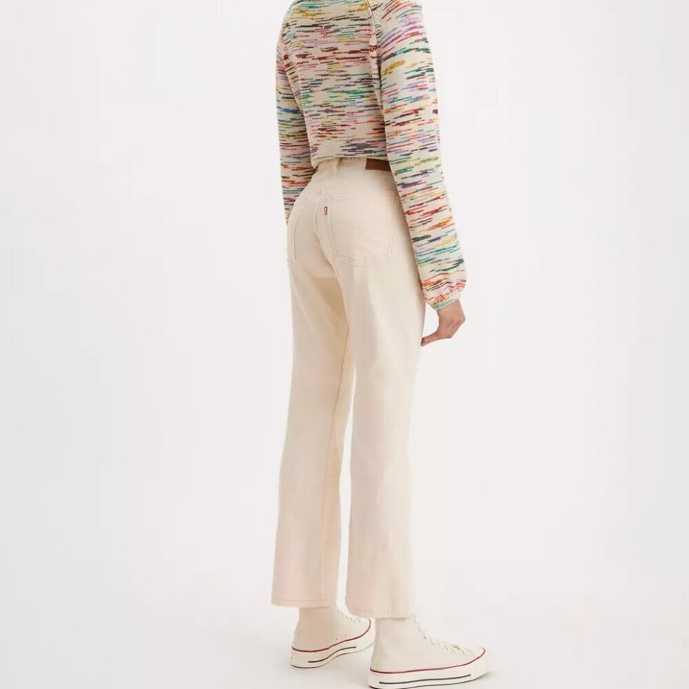 Levis Middy Ankle Bootcut Corduroy Jeans Pants Cream Casual Neutral Size 24 - Picture 5 of 14